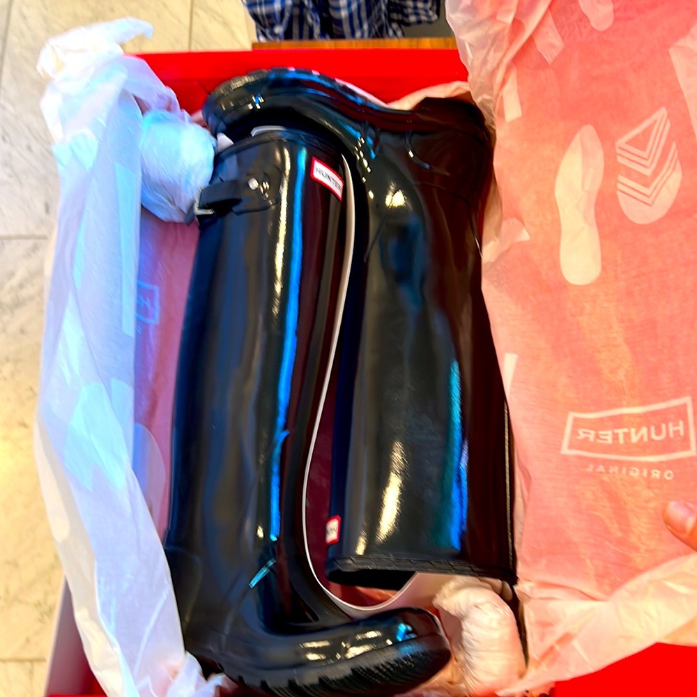 Hunter rain boots black
